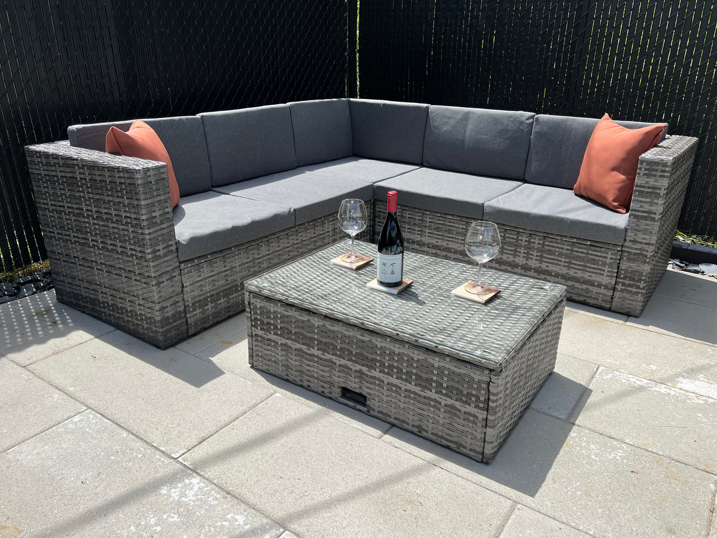 Sectionnel table rangement intégrée