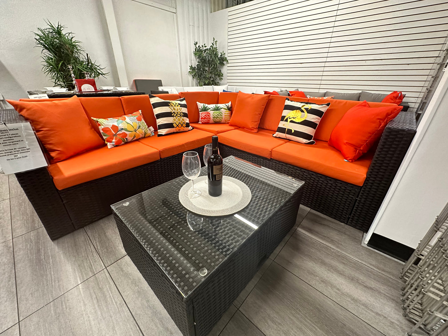 Sectionnel table rangement intégré