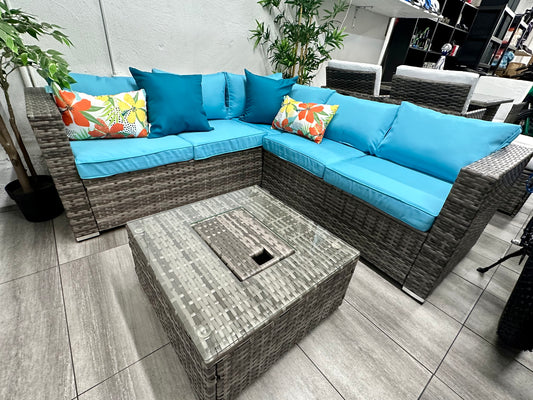 Sectionnel gris table glacière